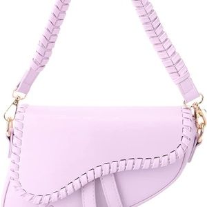 Baby pink saddle bag clutch